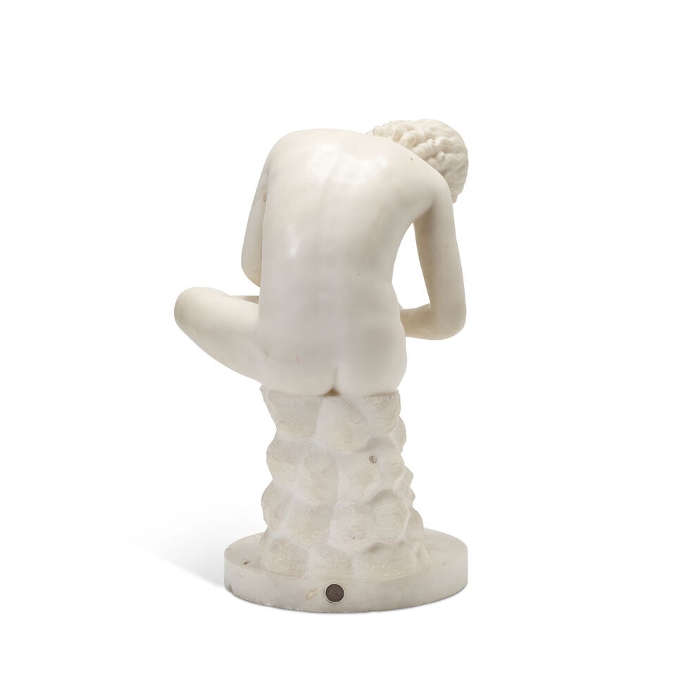 An Italian carved white marble figure of The Spinario After the antique, probably late 19th cent... - 4