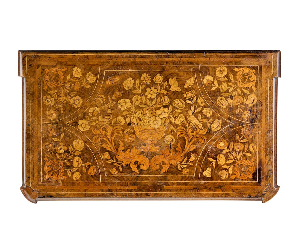 A Dutch second quarter or mid-18th century walnut, featherbanded and fruitwood marquetry chest 1... - 2