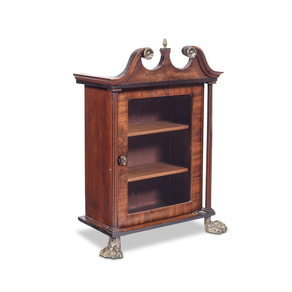 A mahogany and gilt brass mounted miniature display cabinet Parts late 18th century and later - 5