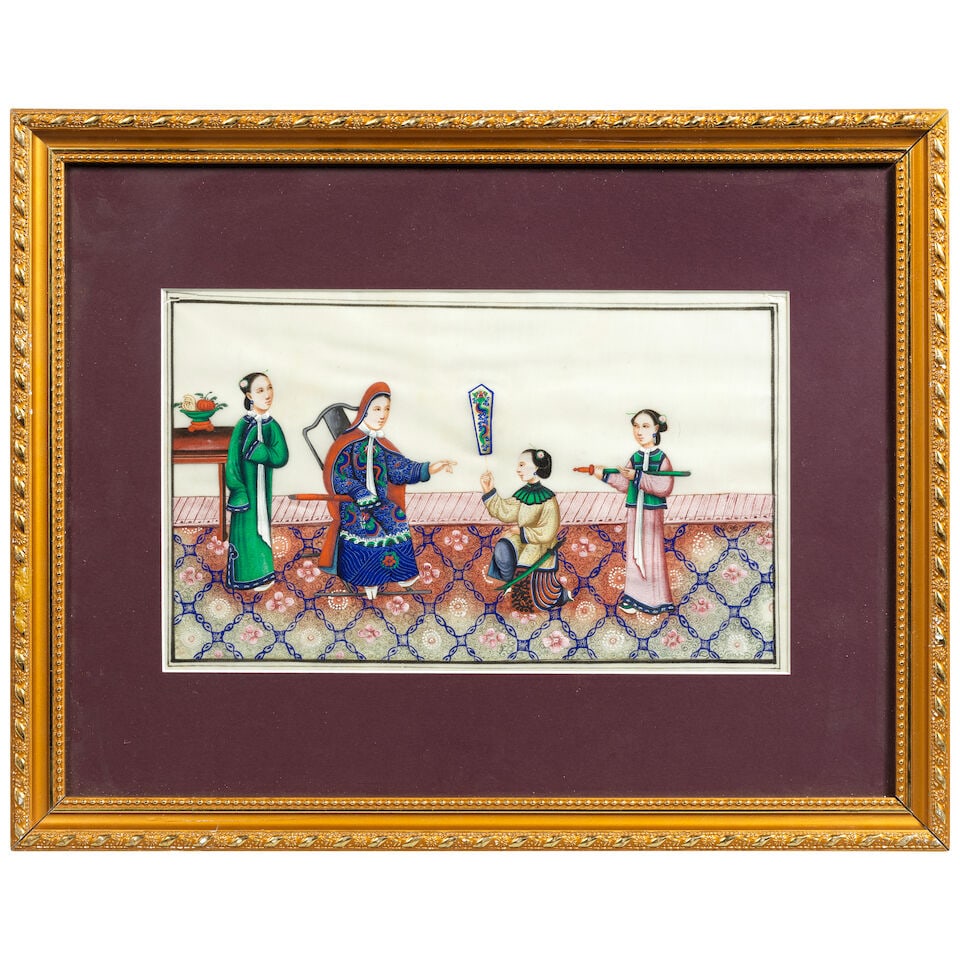 A set of twelve 19th century Chinese pith pictures (12) - 9