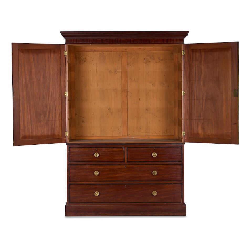 A near pair of Regency mahogany and ebonised banded linen presses 1815-1825 (2) - 2