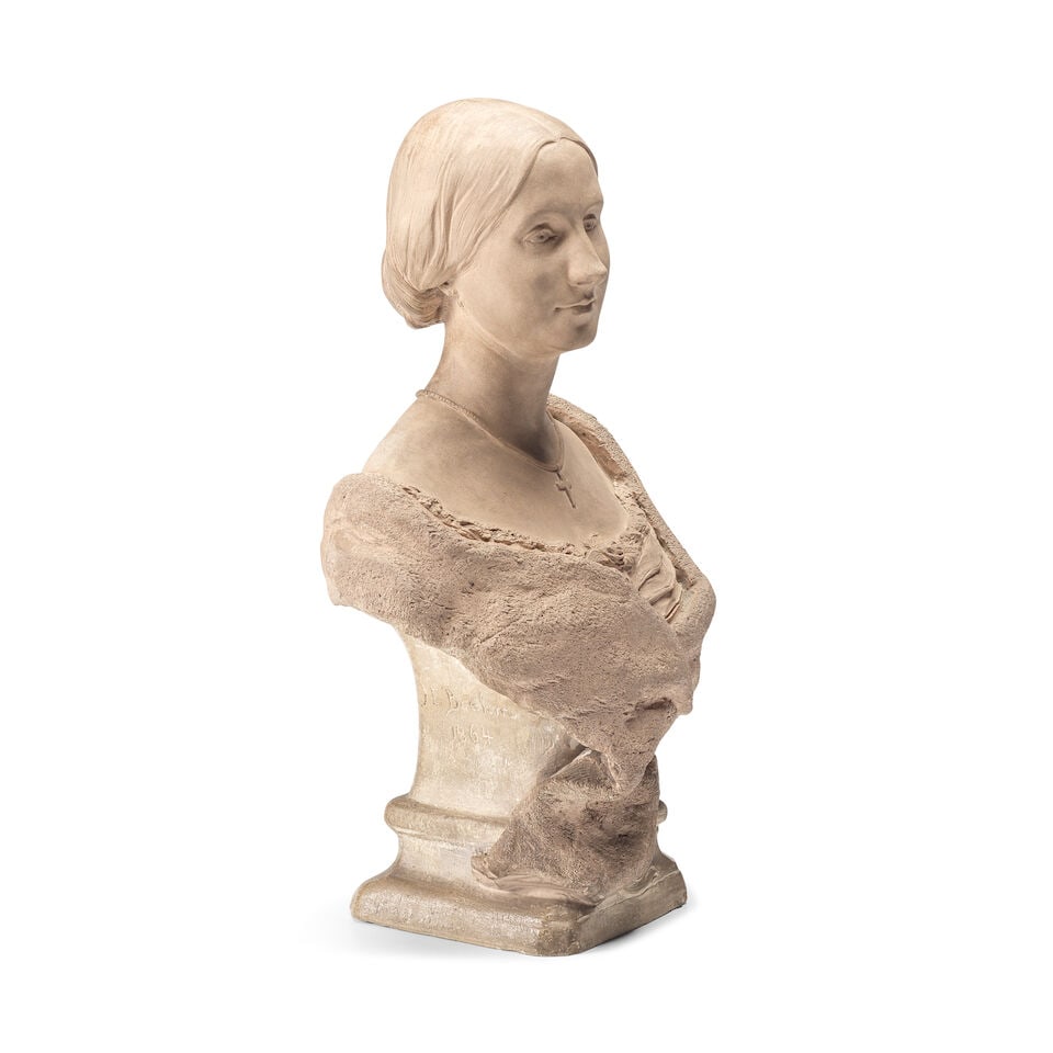 Joseph Edgar Boehm (British, 1834-1890): A late 19th century terracotta bust of a lady - 2