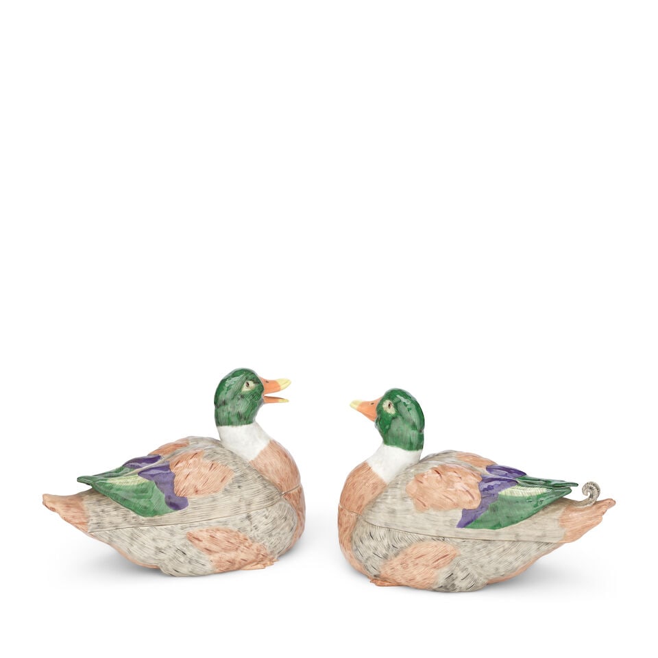 A pair of Dresden porcelain duck tureens and covers Probably mid-20th century (2) (1 of 2)