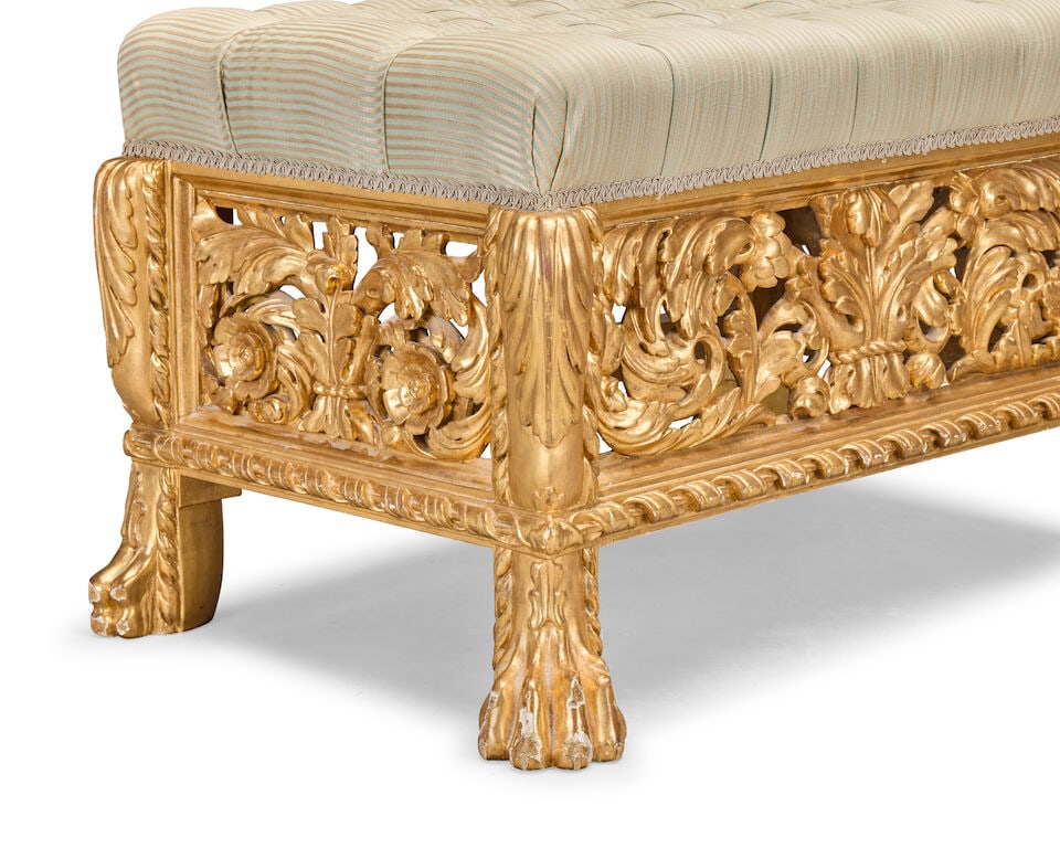 A 19th century giltwood stool - 2
