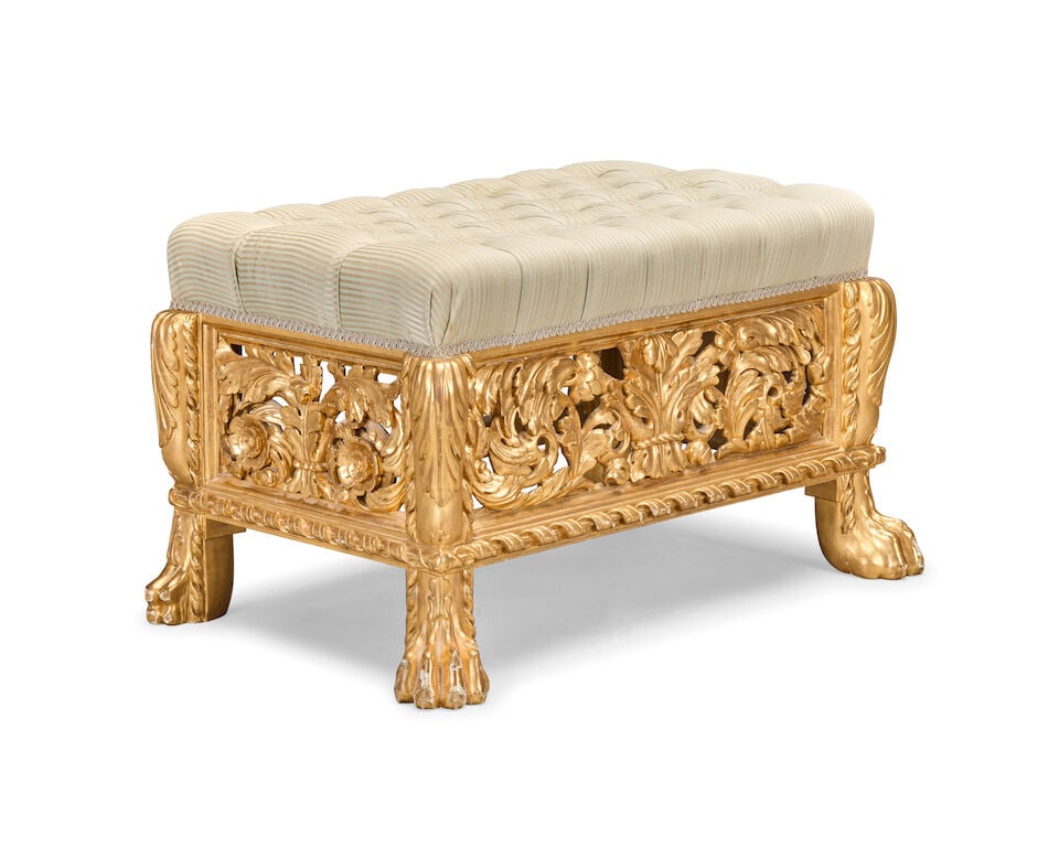 A 19th century giltwood stool - 3