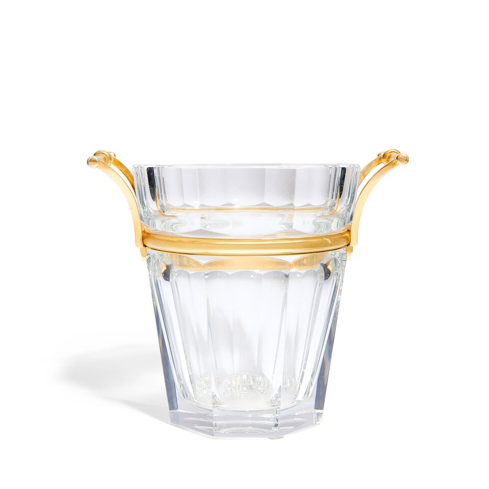 A Baccarat gilt metal mounted cut glass champagne or wine cooler (1 of 1)