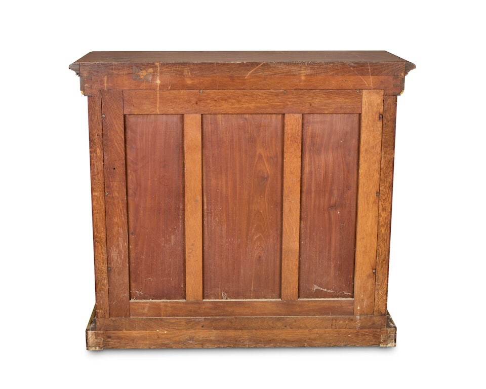 A Napoleon III ormolu mounted mahogany meuble d'appui or side cabinet by Henri-Auguste Fourdinoi... - 3