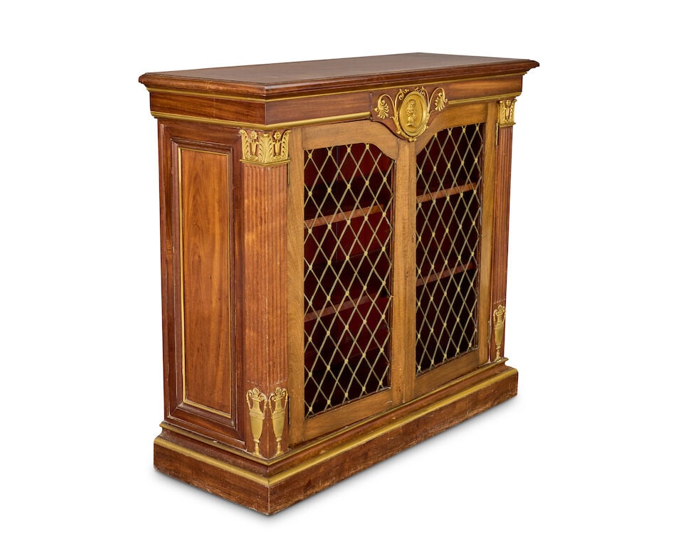 A Napoleon III ormolu mounted mahogany meuble d'appui or side cabinet by Henri-Auguste Fourdinoi... - 4