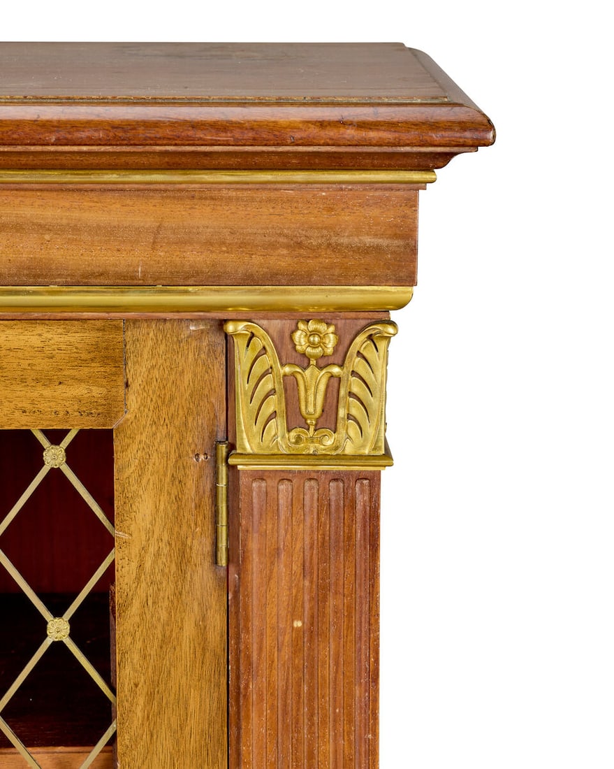 A Napoleon III ormolu mounted mahogany meuble d'appui or side cabinet by Henri-Auguste Fourdinoi... - 5