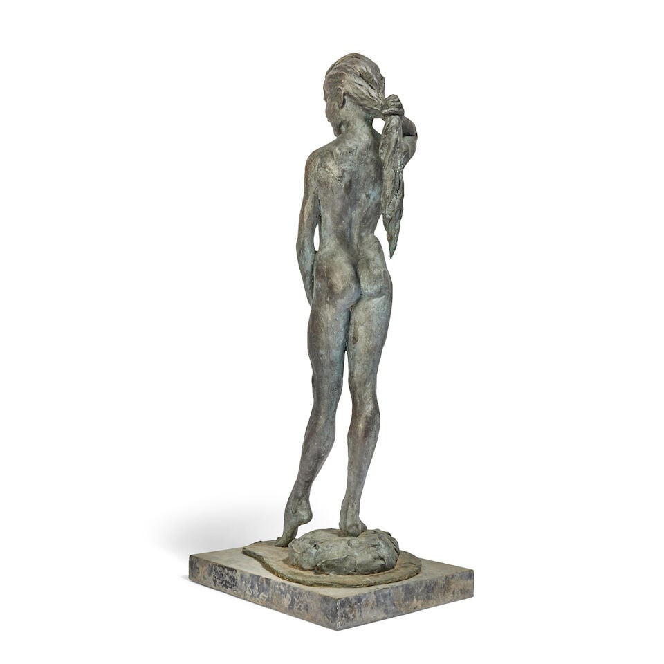 Enzo Plazzotta (British-Italian 1921-1981): A bronze figural study of a young girl - 3