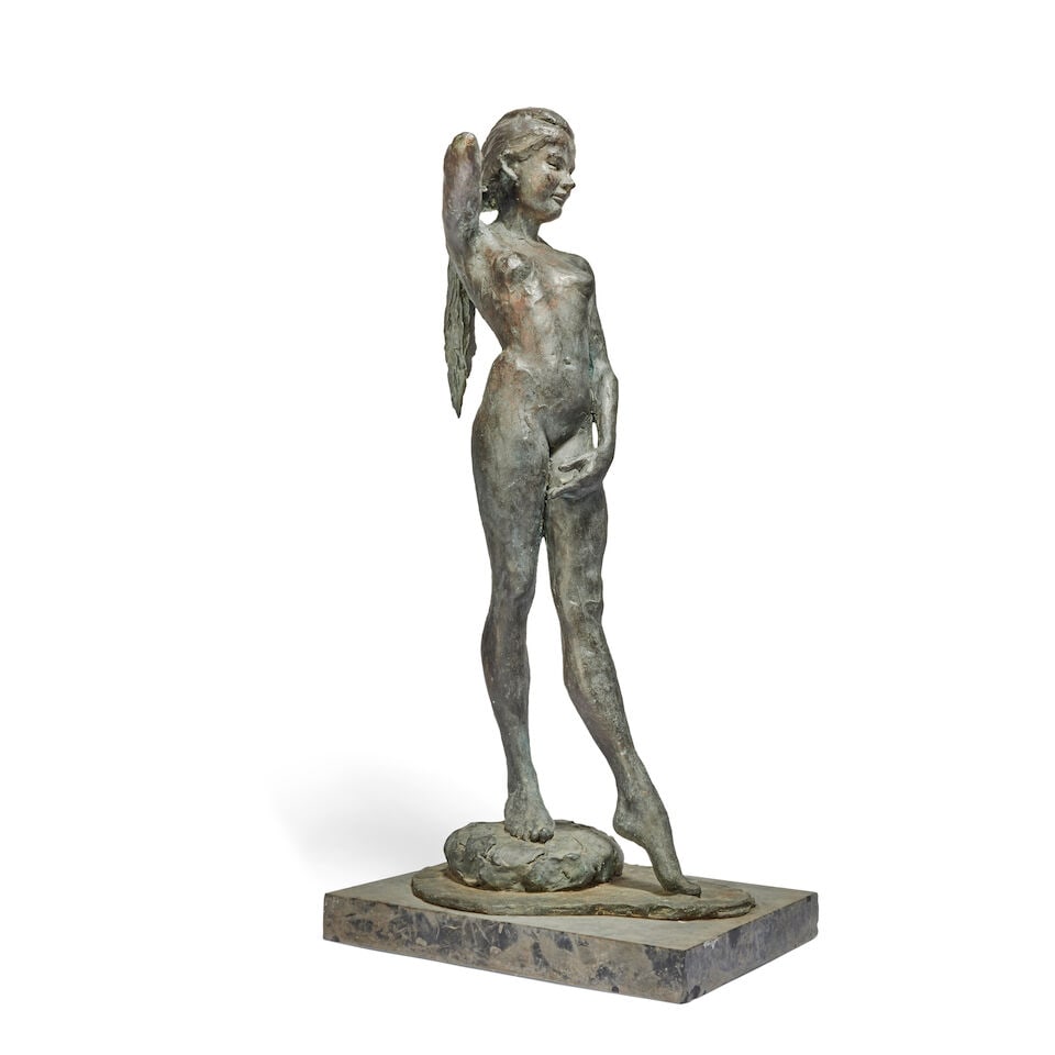 Enzo Plazzotta (British-Italian 1921-1981): A bronze figural study of a young girl - 4