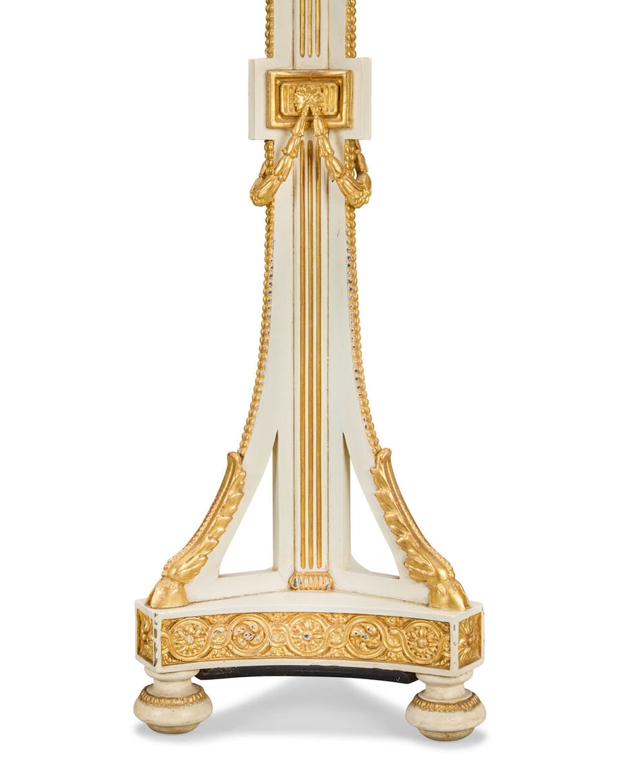 A pair of painted and parcel gilt composition torchères (2) - 2