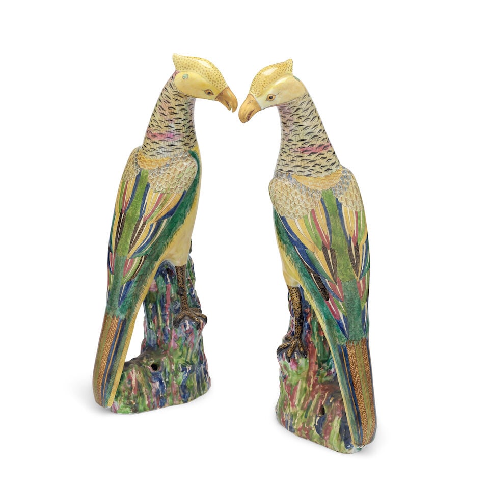 A pair of Chinese export porcelain models of golden pheasants Qing dynasty, probably early 20th ... - 3