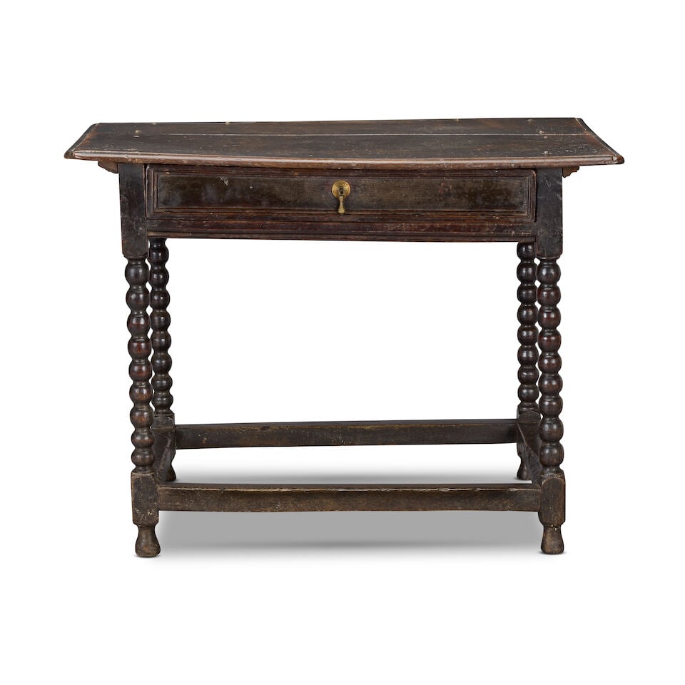 A late 17th century oak side table - 2