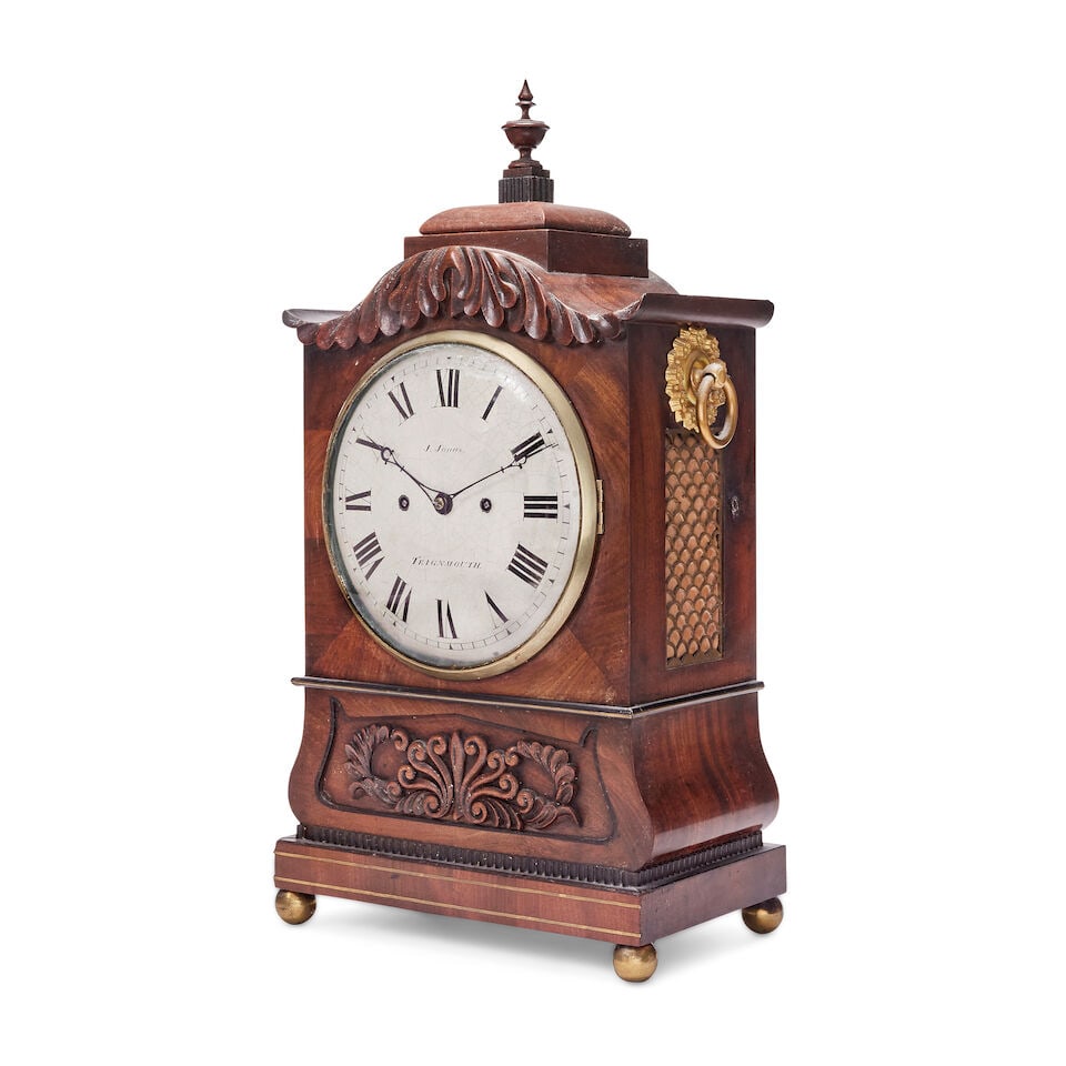 A mid 19th century mahogany striking bracket clock Signed J Jonas, Teignmouth - 4