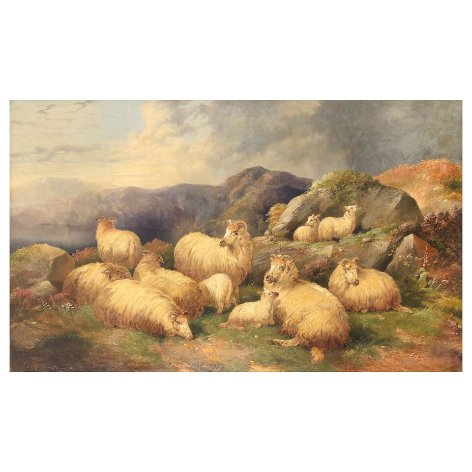 John Charles Morris (British, 1829-1882) The highland flock: John Charles Morris (British, 1829-1882) The highland flock signed 'J.C. Morris' (lower left) oil on canvas 90 x 152cm (35 7/16 x 59 13/16in). For further information on this lot please visit