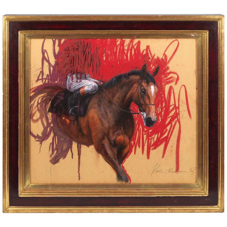 Katie O'Sullivan (Irish, born 1959) Study of a horse and jockey - 2