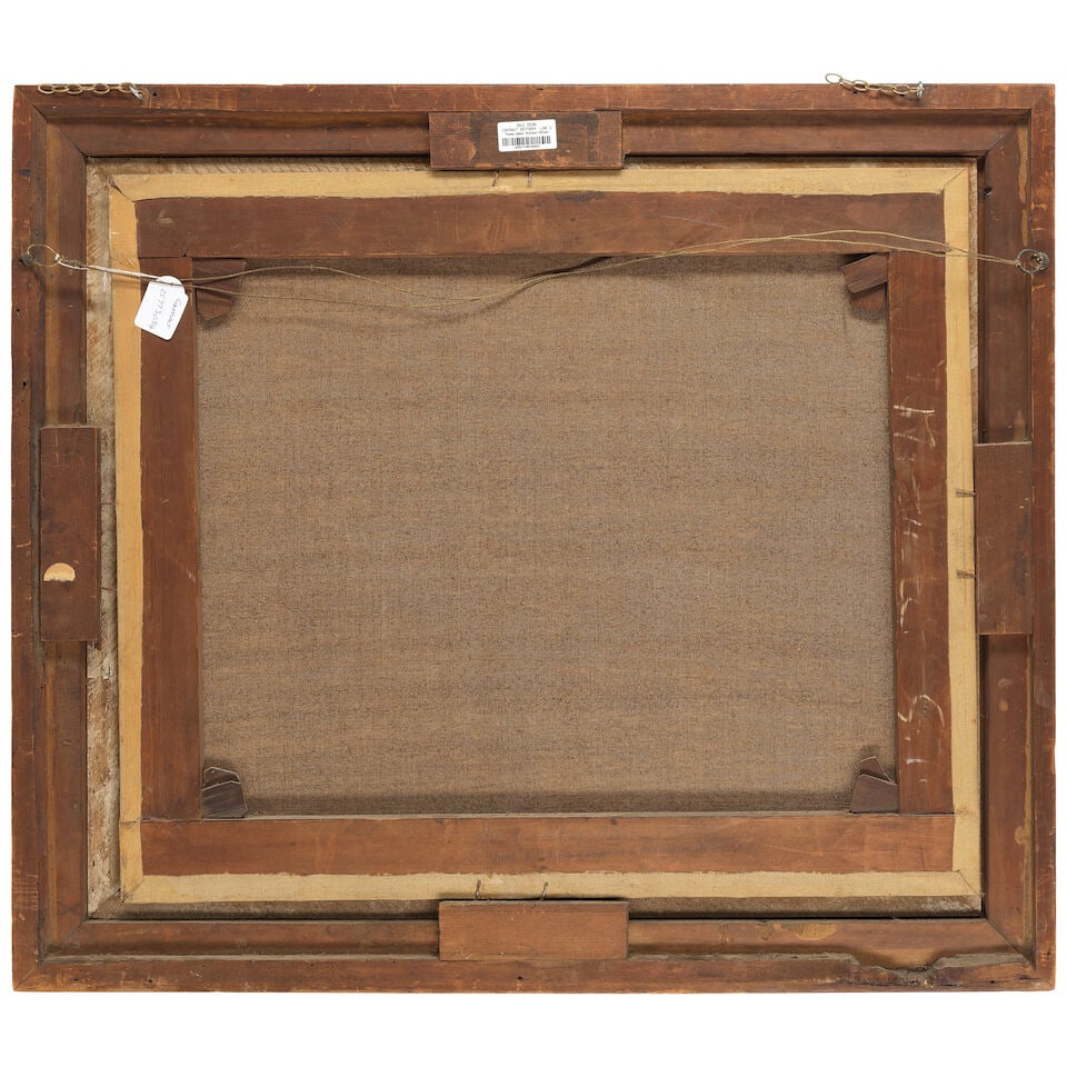 Thomas Walker Bretland (British, 1802-1874) Portrait of a bay horse with a huntsman, huntsmen an... - 3