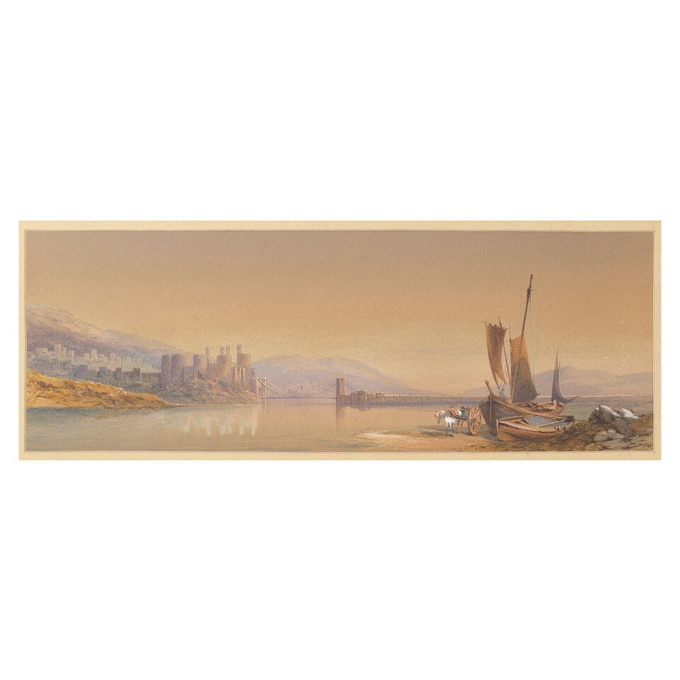 Edward Richardson (British, 1812-1869) Conway castle: Edward Richardson (British, 1812-1869) Conway castle watercolour heightened with white 16.5 x 46.5cm (6 7/16 x 18 1/4in). For further information on this lot please visit Bonhams.com For further