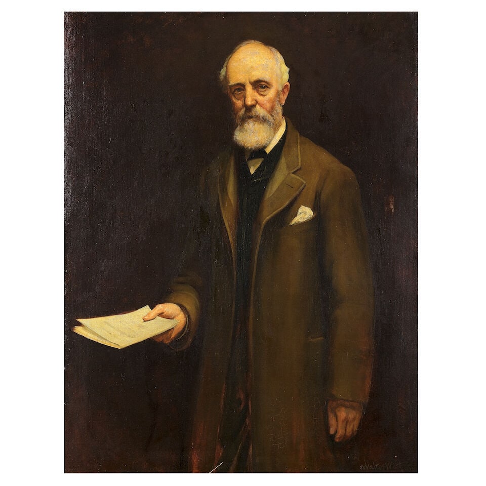 Joseph Walter West (British, 1860-1933) Portrait of Harry Simpson: Joseph Walter West (British, 1860-1933) Portrait of Harry Simpson signed and dated 'JWalter West 1888' (lower right) oil on canvas 129 x 97cm (50 13/16 x 38 3/16in). Footnotes: Provenance Collection o