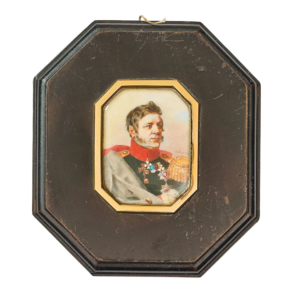French school, first quarter 19th century: Portrait miniature of an officer, together with two o... - 4