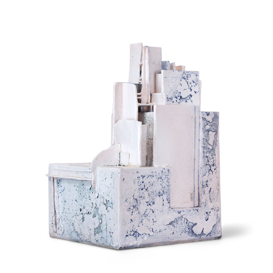 The Lviv School of Professional Ceramics (LKSF) sculpture in constructivist styleglazed ceramic... - 2