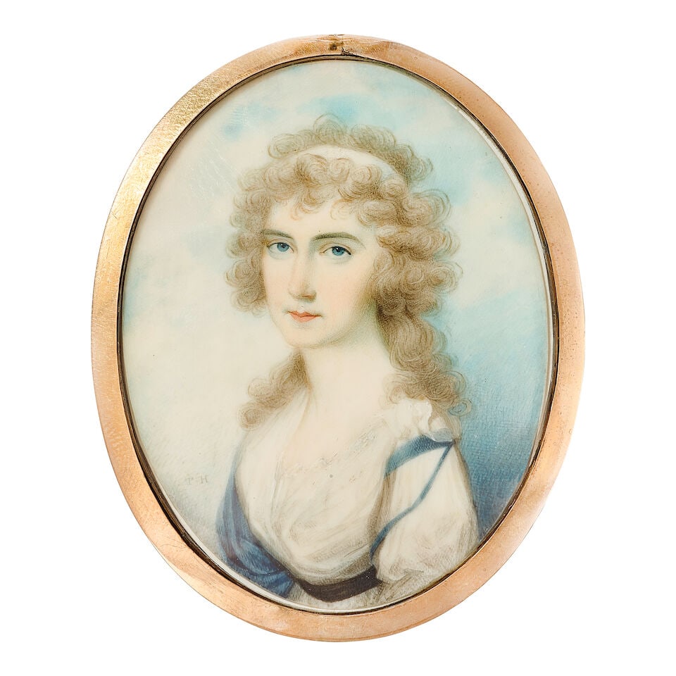 Thomas Hazlehurst (English, 1740-1821): Portrait miniature of a young lady, together with a simi... - 3