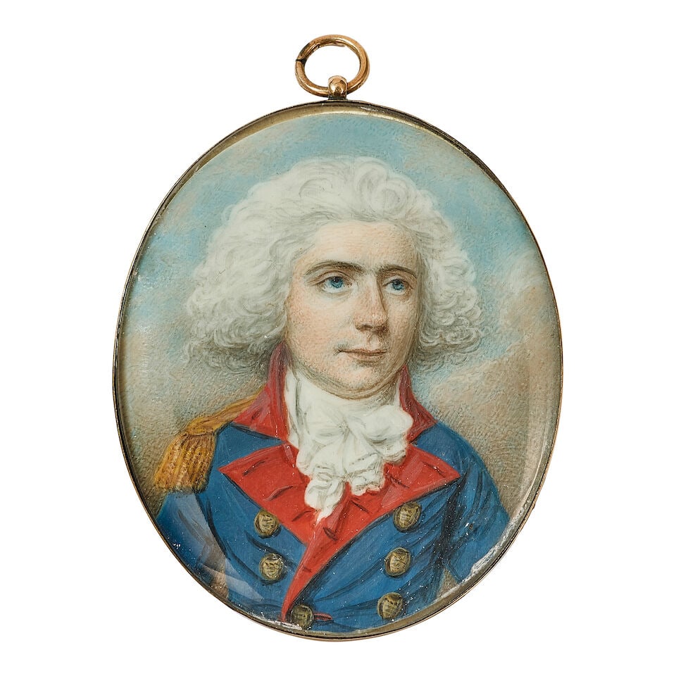 Attributed to William Armfield Hobday (British, 1771-1831): Portrait miniature of a gentleman in... - 2