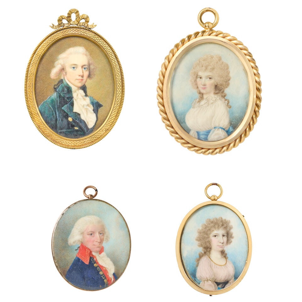 English school, circa 1785, portrait miniature of an officer, traditionally identified as John G... (1 of 8)