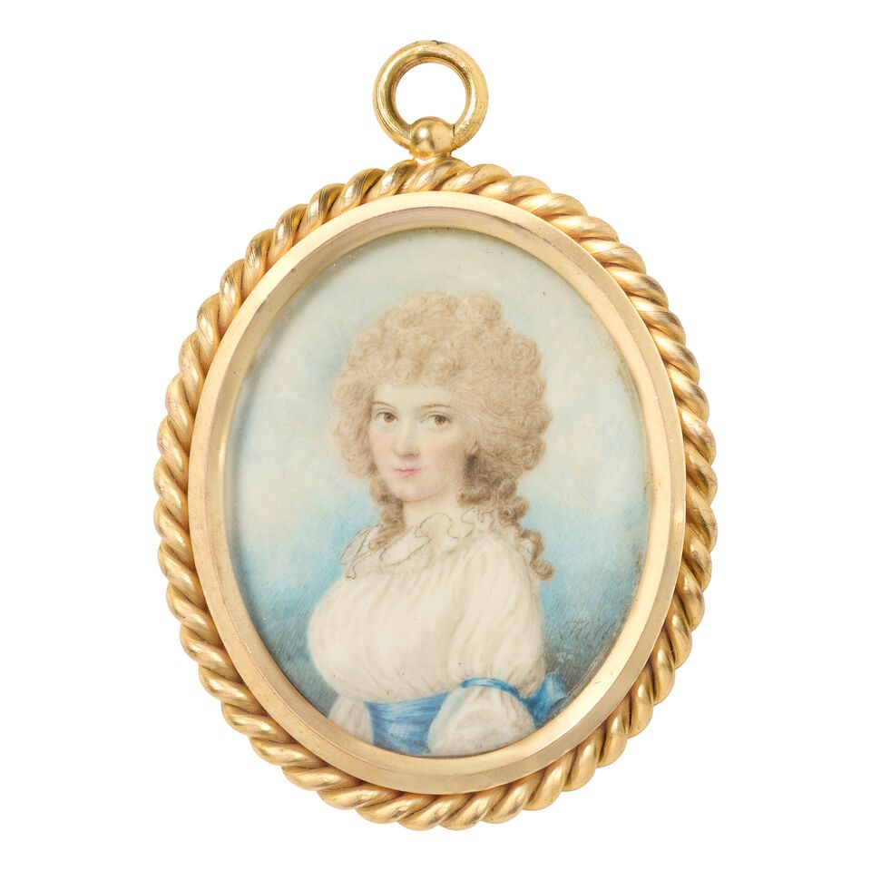 English school, circa 1785, portrait miniature of an officer, traditionally identified as John G... - 7