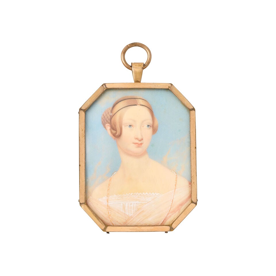 Attributed to Charles Hayter (English, 1761-1835) after Sir George Hayter: Portrait miniature of... - 7