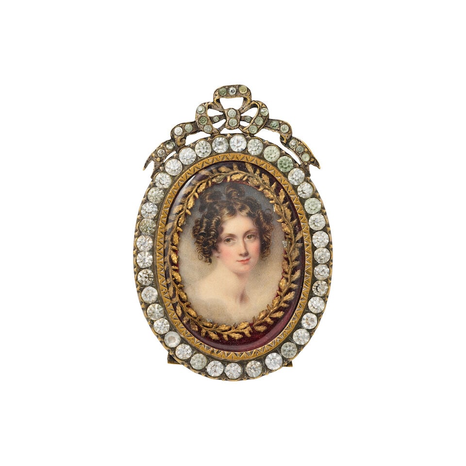Attributed to Thomas Hargreaves(English, 1774-1847): Portrait miniature of a lady of fashion, ci... - 5