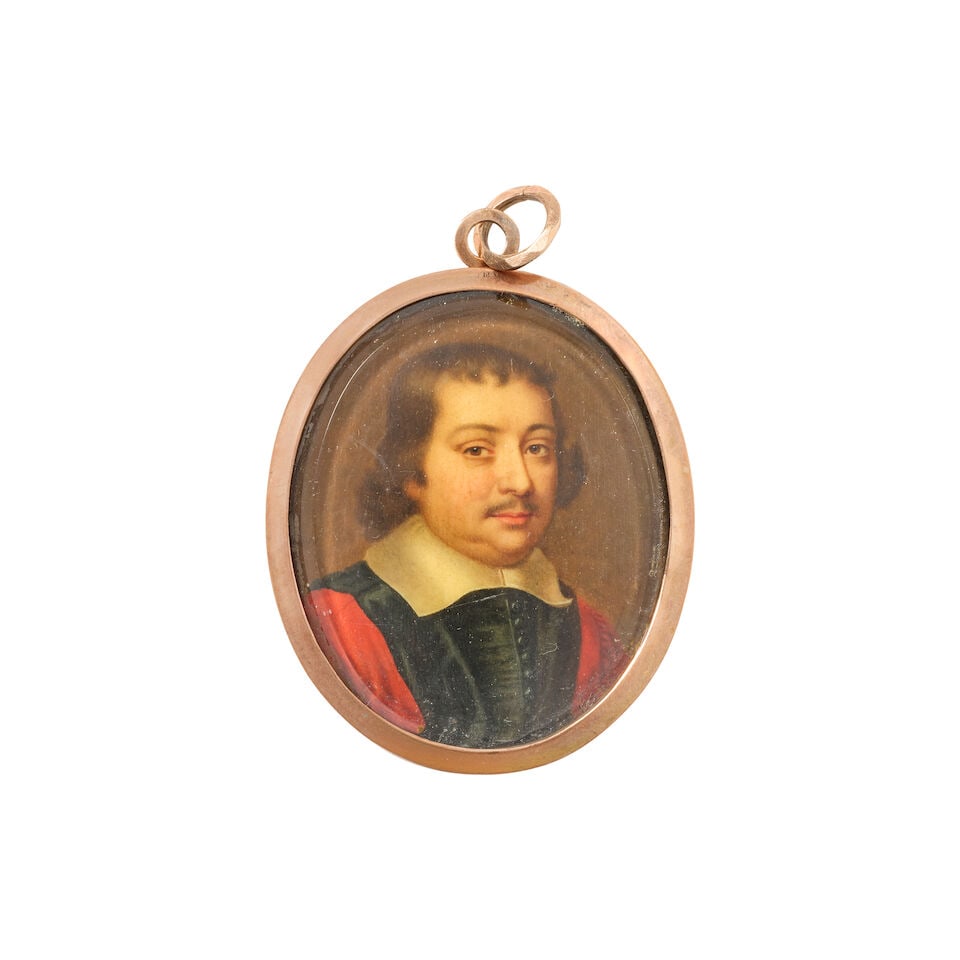 Attributed to Christian Fredrich Zincke (German, 1683-1767): Portrait of a gentleman painted on ... - 5