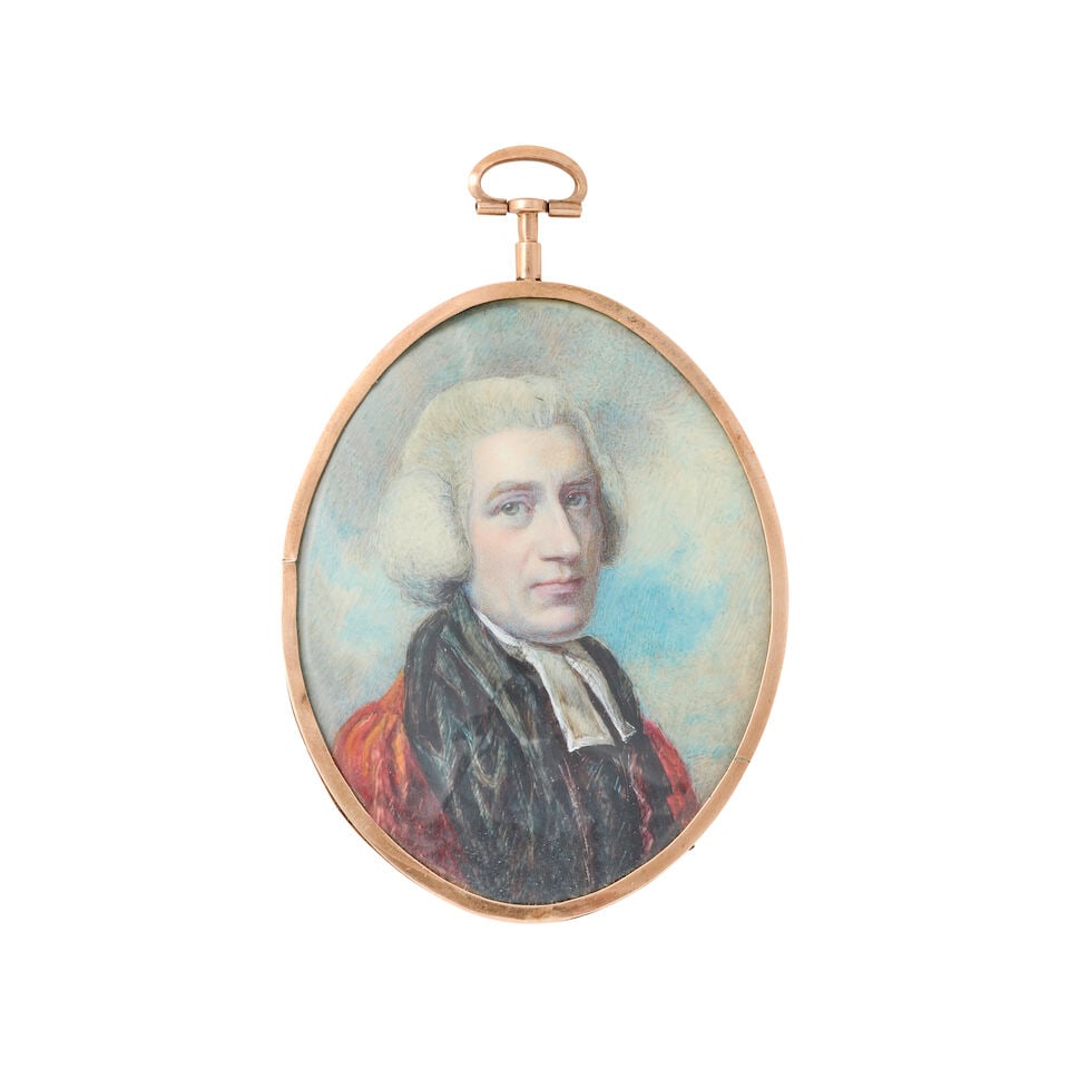 Circle of Richard Cosway R.A. (English, 1742-1821): Two miniature portraits of ladies together w... - 7