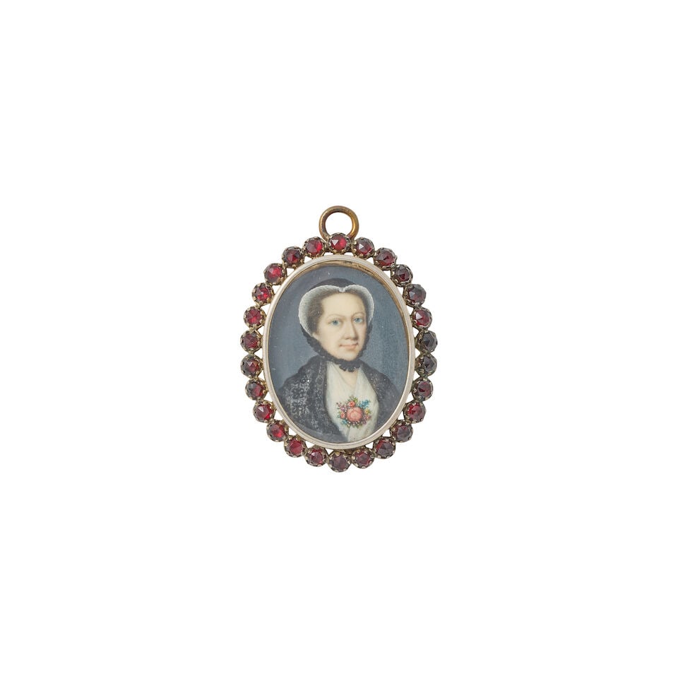 A collection of four 18th century and one 19th century portrait miniatures of ladies including t... - 5