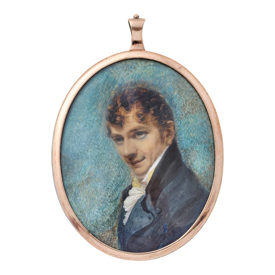 Portrait miniature of a gentleman together with five early 19th century English school portrait ... - 13