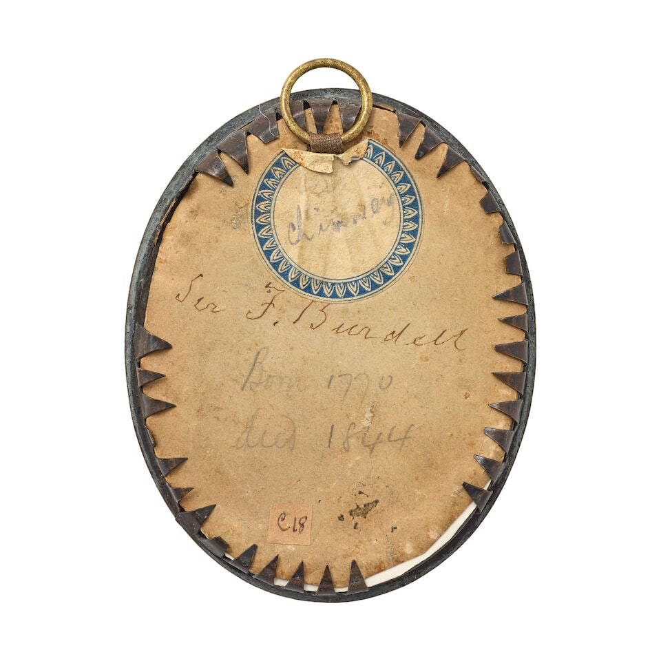 Portrait miniature of a gentleman together with five early 19th century English school portrait ... - 7