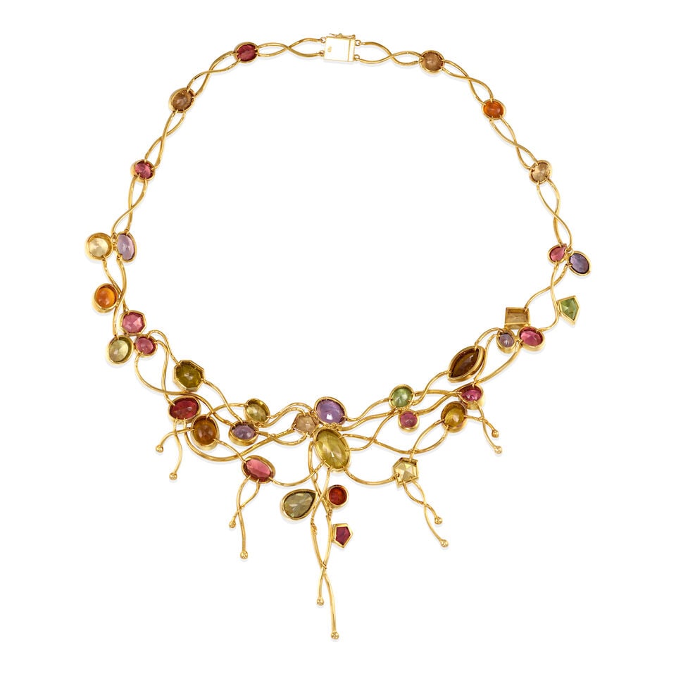 18K GOLD AND GEM-SET NECKLACE - 2