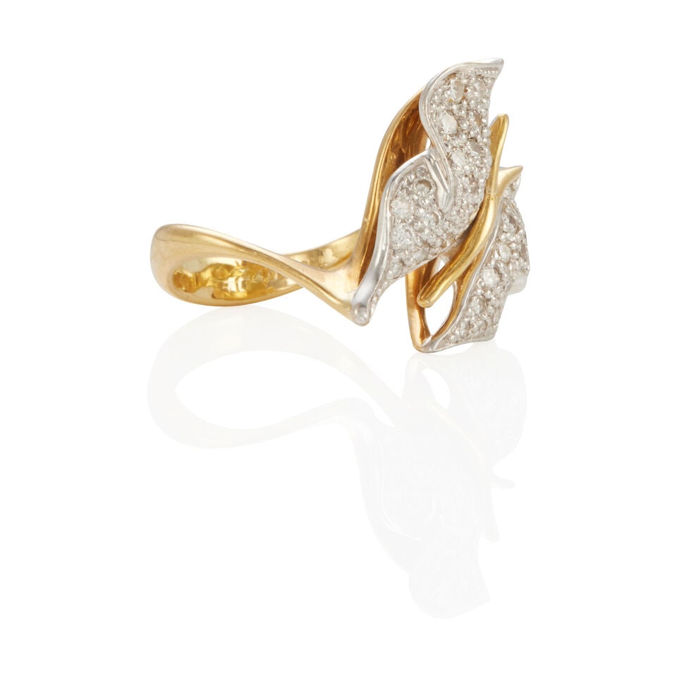 18K BICOLOR GOLD AND DIAMOND RING - 2