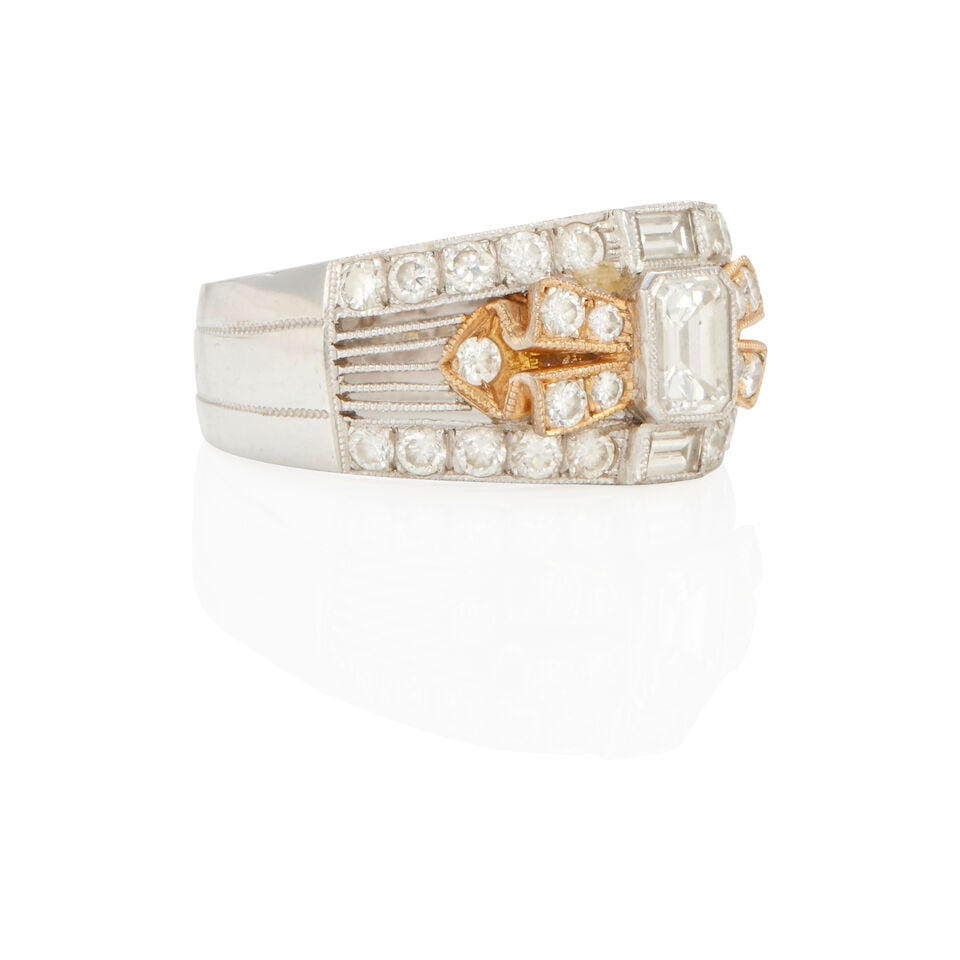 18K BICOLOR GOLD AND DIAMOND RING - 2