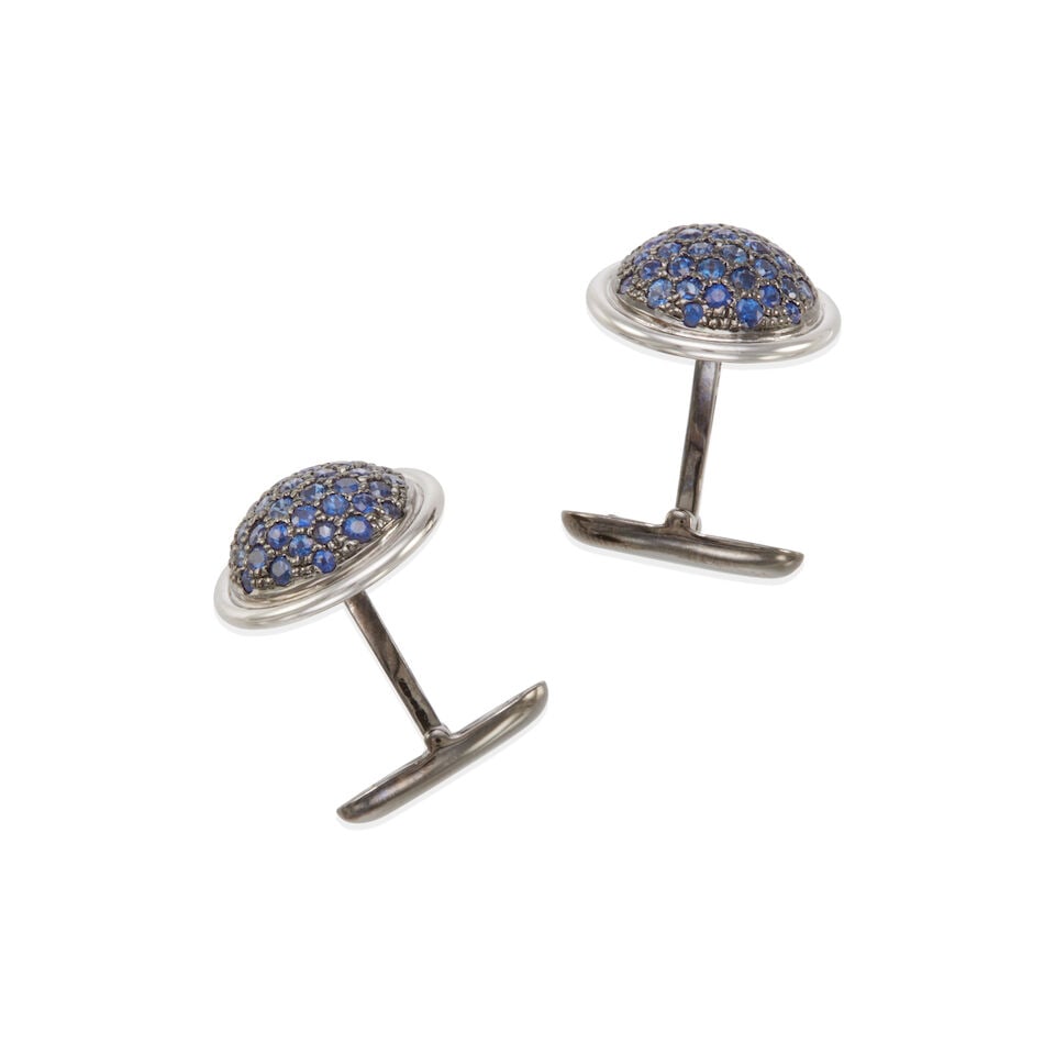 18K GOLD AND SAPPHIRE CUFFLINKS - 2