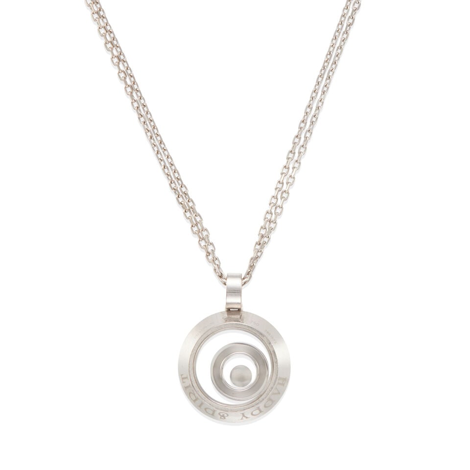 CHOPARD: 18K WHITE GOLD AND DIAMOND 'HAPPY SPIRIT' PENDANT NECKLACE - 2