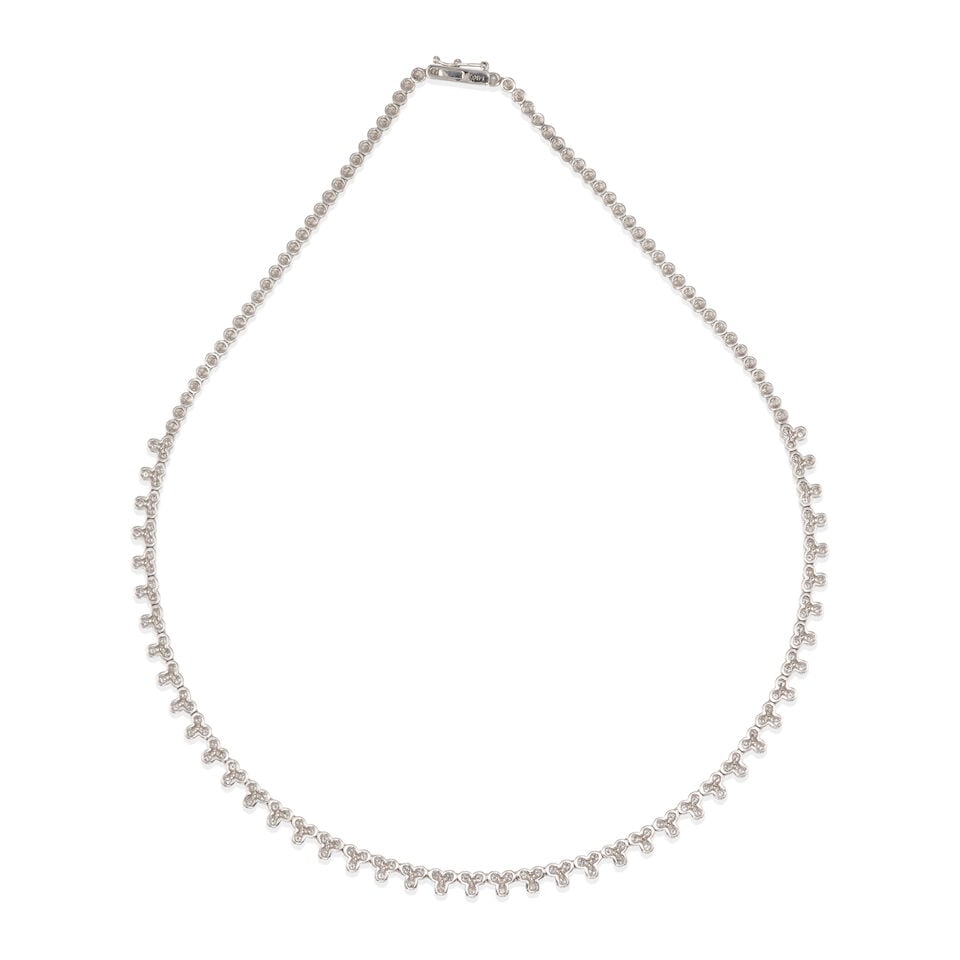 14K WHITE GOLD AND DIAMOND NECKLACE - 2