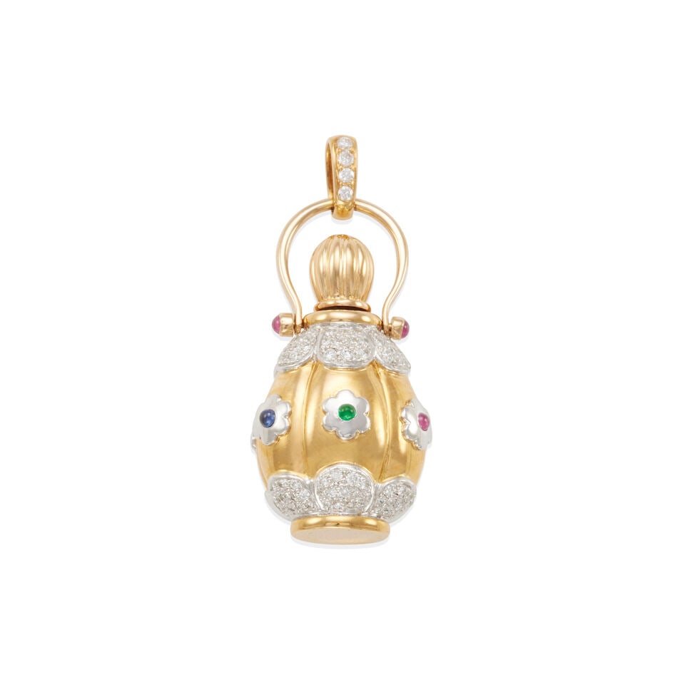 18K GOLD AND PLATINUM GEM-SET PENDANT (1 of 2)