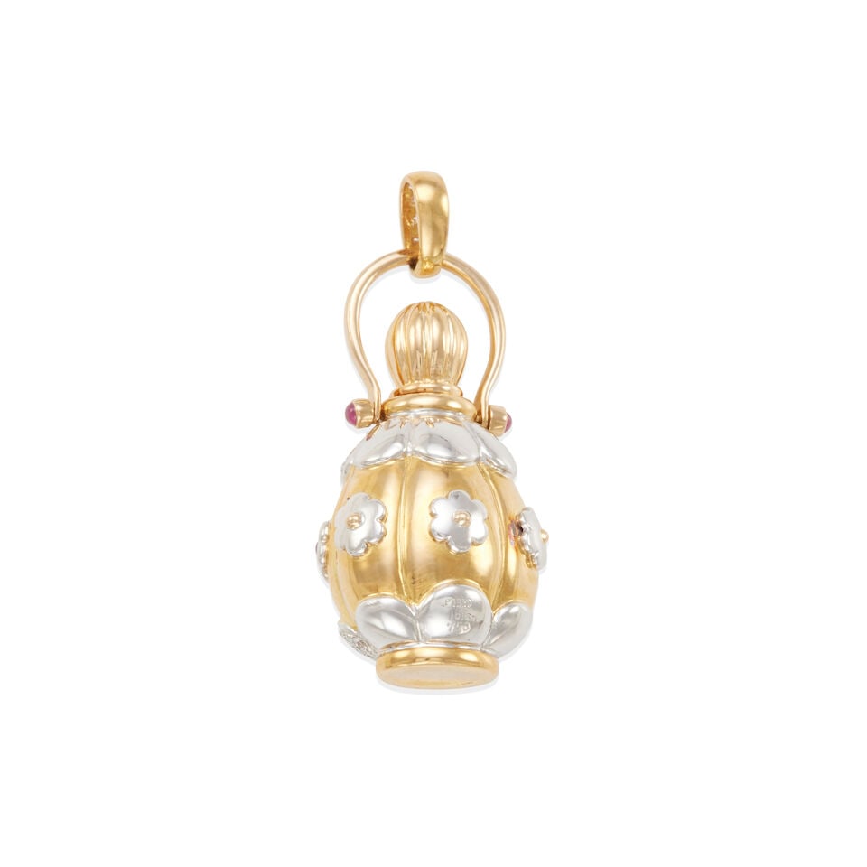 18K GOLD AND PLATINUM GEM-SET PENDANT - 2