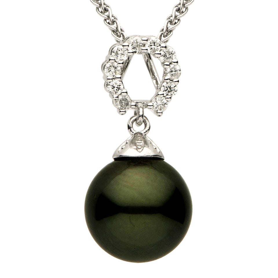 18K GOLD, DIAMOND AND CULTURED PEARL NECKLACE - 2