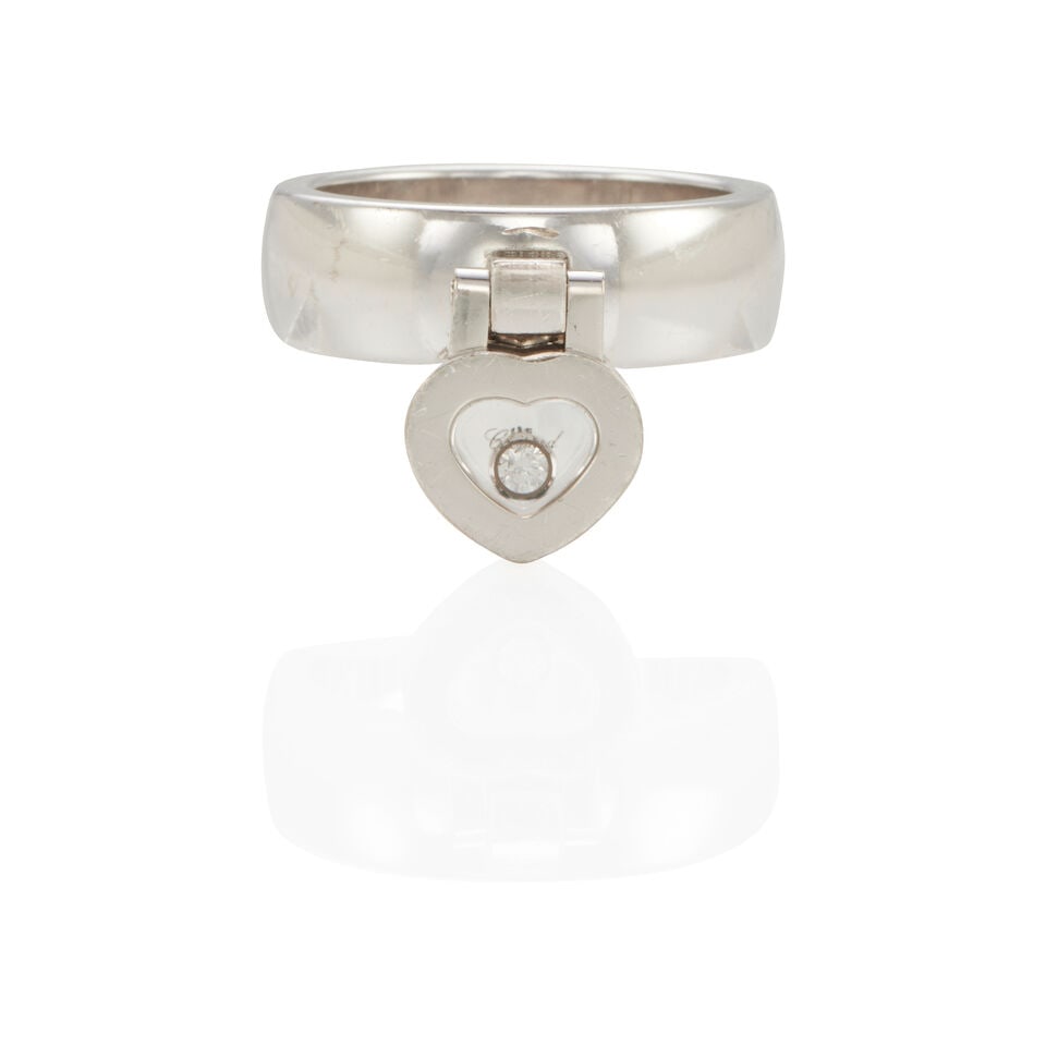 CHOPARD: 18K WHITE GOLD AND FLOATING DIAMOND RING (1 of 2)