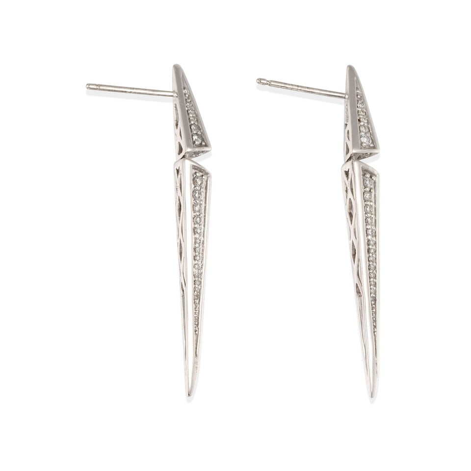 PAIR OF 18K GOLD AND DIAMOND EARRINGS - 2