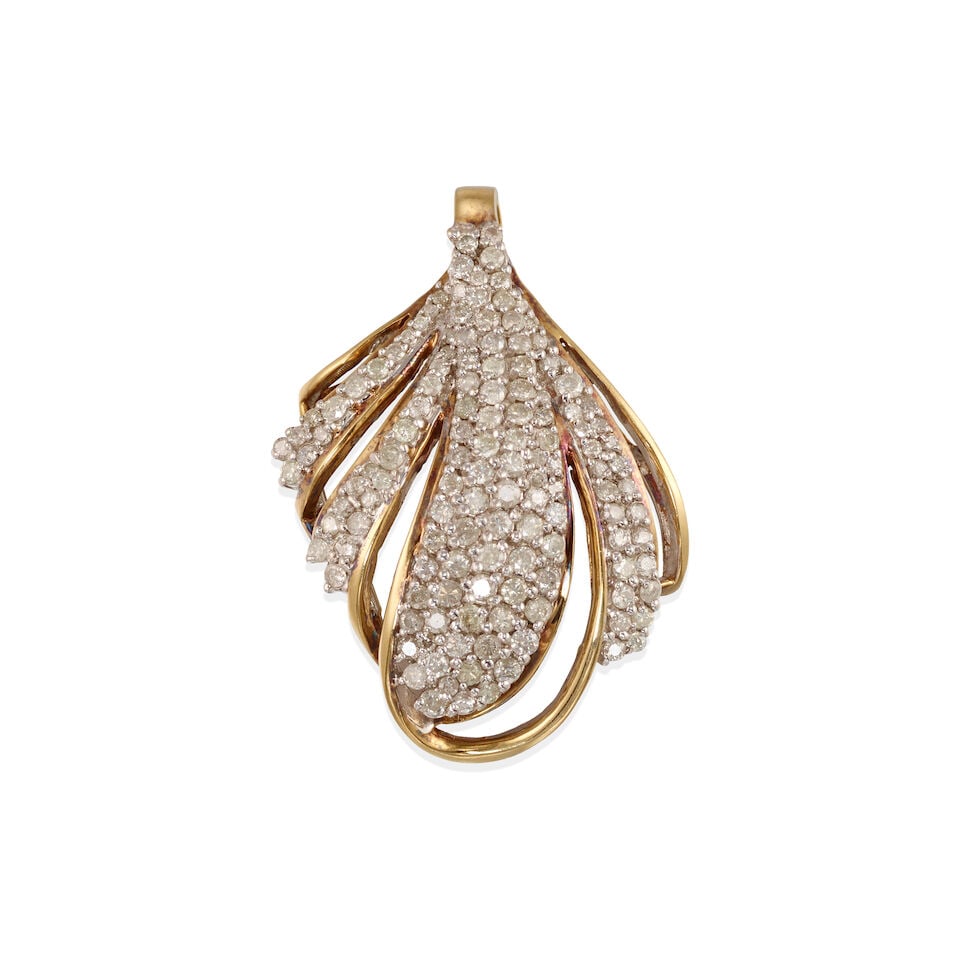 14K BICOLOR GOLD AND DIAMOND PENDANT (1 of 2)