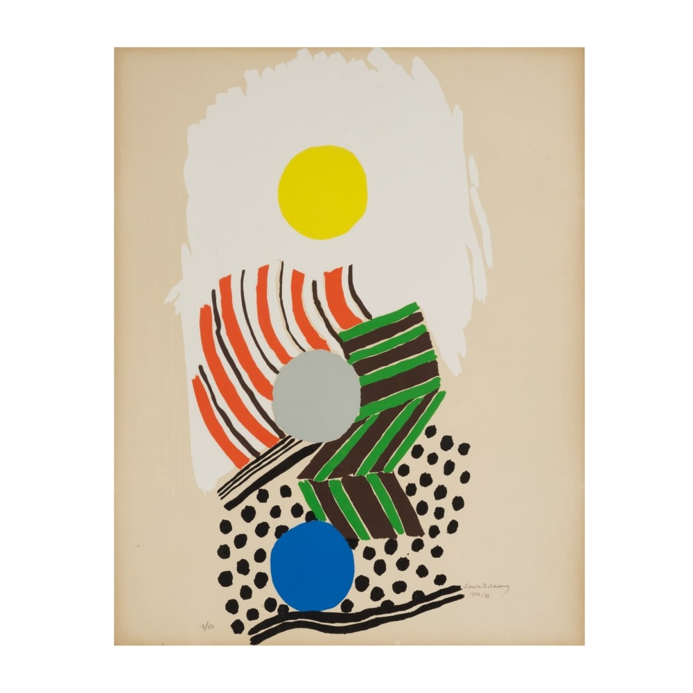 SONIA DELAUNAY (1885-1979) Composition, 1936/73 Lithographie en couleurs sur vélin d'Arche... (1 of 1)